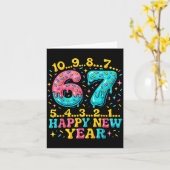 Carte 67 Meme Countdown Happy New Year Funny Drip Number (Fleur jaune)