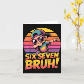 Carte 67 Meme Dabbing Six Seven 6 7 Bruh Funny Number De (Fleur jaune)