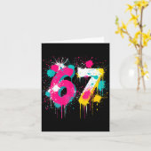 Carte 67 Meme Drip Spray Paint Six Seven 80s Bright Colo (Fleur jaune)