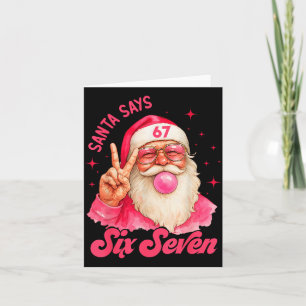 Carte 67 Meme drôle Joyeux Noël Santa dit Six Sept Chri
