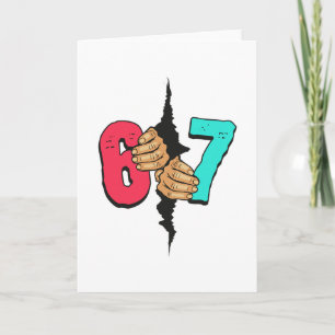 Carte 67 Meme Drôle Six Sept Gen Alpha Argot Noël 6 7 H