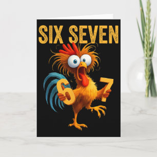 Carte 67 Meme Drôle Six Sept Poulet Humour Citation Roos