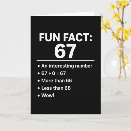 Carte 67 Meme Fun Fact - Six Seven Génération Alpha Z Dr (Fleur jaune)