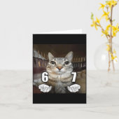 Carte 67 Meme Funny Cat Six Seven Meme 6 7  (Fleur jaune)