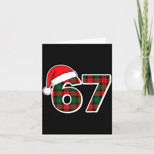 Carte 67 Meme Funny Christmas Red Plaid Xmas Pajamas Sla (Devant)