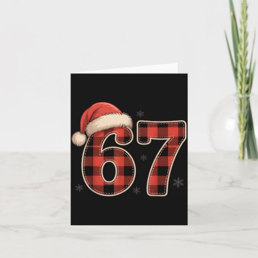 Carte 67 Meme Funny Christmas Red Plaid Xmas Pajamas Sla (Devant)
