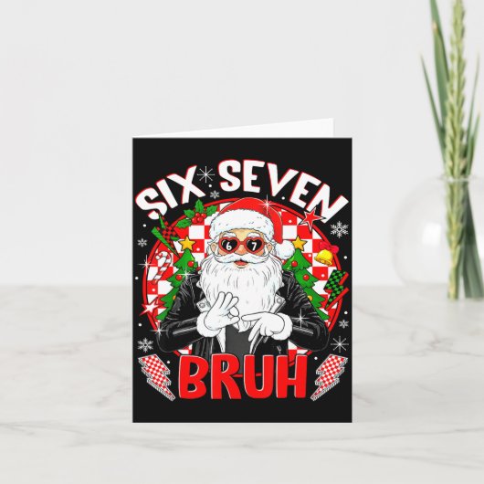 Carte 67 Meme Funny Six Seven Bruh Christmas Santa 6 7 M (Devant)
