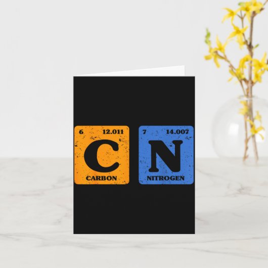 Carte 67 Meme Funny Teacher Science Periodic Table Retro (Fleur jaune)