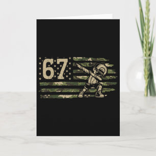 Carte 67 Meme Garçon Dabbing Camo Usa Drapeau Américain