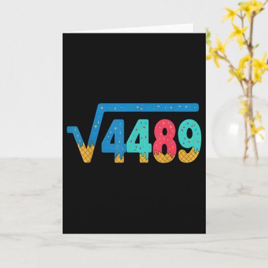 Carte 67 Meme Ice Cream Drip Square Root 4489 Slang Math (Fleur jaune)