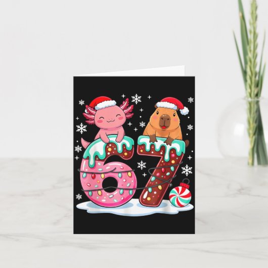 Carte 67 Meme Kawaii Axolotl Capybara Christmas Ice Crea (Devant)