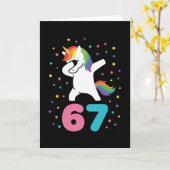 Carte 67 Meme Licorne pour Filles Six Sept Gen Alpha (Fleur jaune)