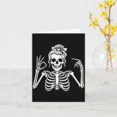 Carte 67 Meme Main de squelette 6 7 Halloween Six Sept (Fleur jaune)