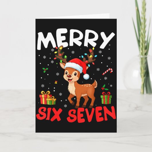 Carte 67 Meme Merry Six Seven Reindeer Funny Christmas W (Devant)