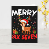Carte 67 Meme Merry Six Seven Reindeer Funny Christmas W (Fleur jaune)