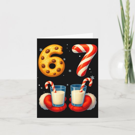 Carte 67 Meme Noël Cookie Canne à Sucre Drôle Six Sept (Devant)