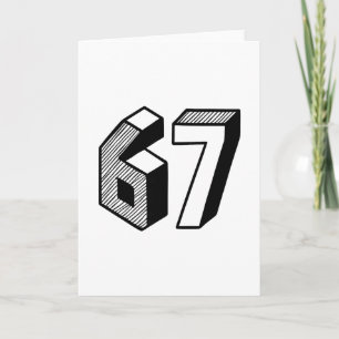 Carte 67 Meme Six Seven 6-7 Blague drôle d'Internet Vira