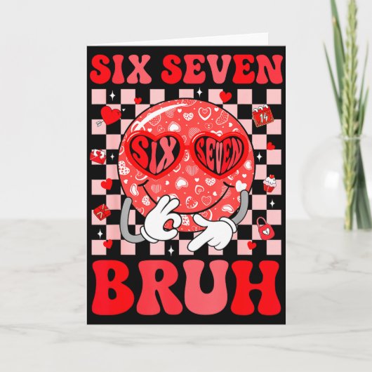Carte 67 Meme Six Seven 6 7 Bruh Valentine Heart Boys Gi (Devant)