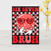 Carte 67 Meme Six Seven 6 7 Bruh Valentine Heart Boys Gi (Fleur jaune)