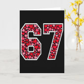 Carte 67 Meme Six Seven 6 7 Cœurs de la Saint-Valentin (Fleur jaune)
