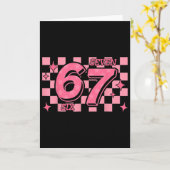 Carte 67 Meme Six Seven À Damier (Fleur jaune)