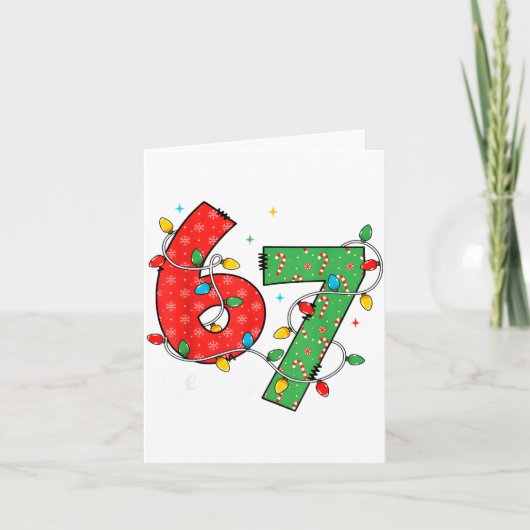 Carte 67 Meme Six Seven Brain Rot 6-7 Christmas Lights F (Devant)