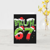 Carte 67 Meme Six Seven Bruh Funny Number Christmas  (Fleur jaune)