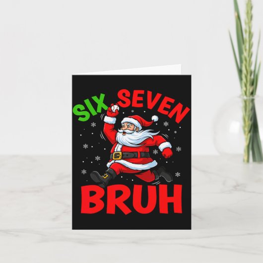 Carte 67 Meme Six Seven Bruh Père Noël Baseball Drôle No (Devant)