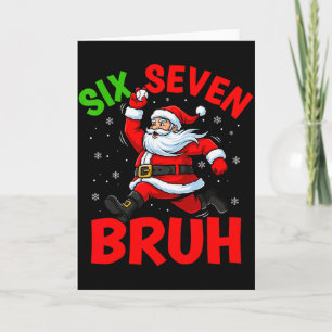 Carte 67 Meme Six Seven Bruh Père Noël Baseball Drôle No