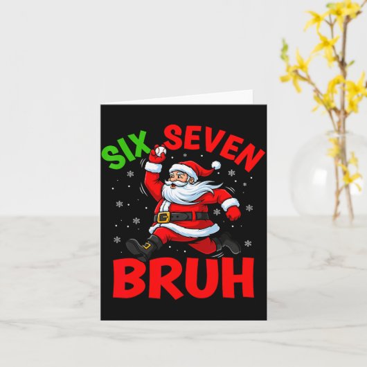 Carte 67 Meme Six Seven Bruh Santa Baseball Funny Christ (Fleur jaune)