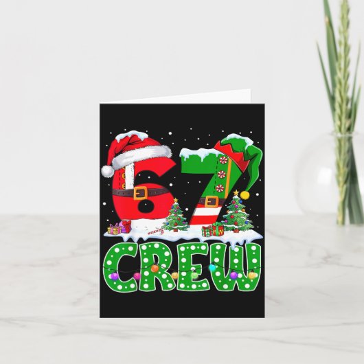 Carte 67 Meme Six Seven Christmas Crew Xmas Lights Famil (Devant)