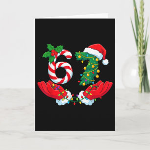 Carte 67 Meme Six Seven Drôle de Noël Meme Argot Hommes