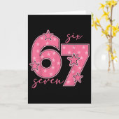 Carte 67 Meme Six Seven Génération Alpha Argot Mignon Ro (Fleur jaune)