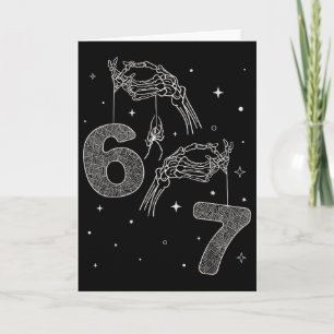 Carte 67 Meme Squelette Main Drôle Halloween Six Sept Te