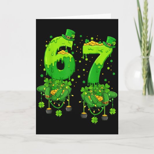 Carte 67 Meme Trèfles Six Sept Trèfles 6-7 St Patrick (Devant)