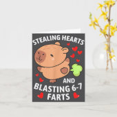 Carte 67 Meme vole des cœurs Capybara Saint-Valentin K (Fleur jaune)