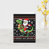 Carte 67 Merry Six Seven Santa T Rex Funny Ugly Christma (Fleur jaune)