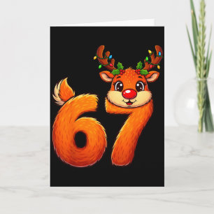 Carte 67 Noël Drôle de Renne Bruh Mème Pyjama Femme
