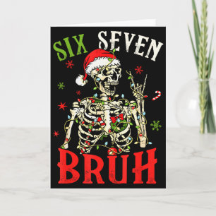 Carte 67 Noël Drôle Six Sept Bruh Meme Squelette Père No