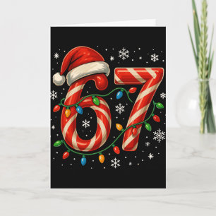 Carte 67 Noël Mème Drôle Six Sept Xmas Lumières Bonbons