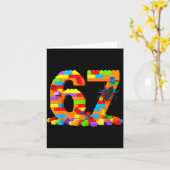 Carte 67 Number Meme Six Seven 6 7 Building Blocks Gen A (Fleur jaune)