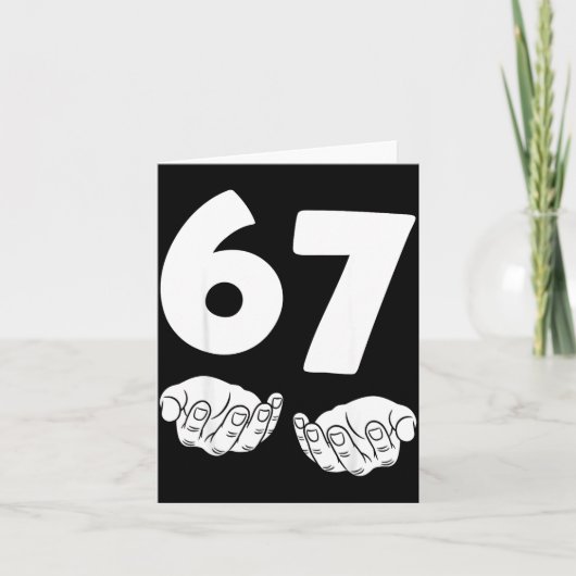 Carte 67 Number Sixty-seven Funny Hands Meme Teen Kid Ma (Devant)