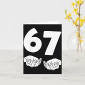 Carte 67 Number Sixty-seven Funny Hands Meme Teen Kid Ma (Fleur jaune)