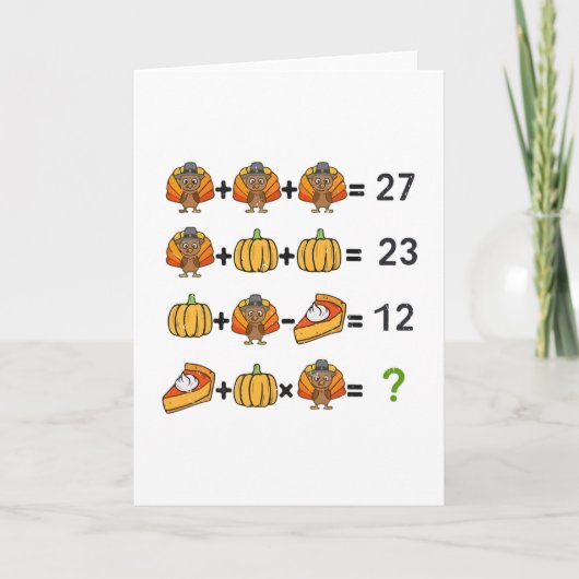 Carte 67 Opération de commande Prof de maths Thanksgivin (Devant)
