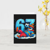 Carte 67 Penguin Soccer Funny Winter Meme Gift  (Fleur jaune)