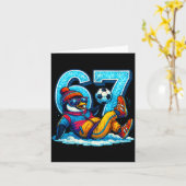 Carte 67 Penguin Soccer Funny Winter Meme Gift  (Fleur jaune)