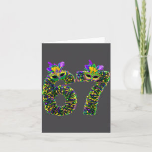 Carte 67 Perles De Mardi Gras Masque Six Sept Mème 6 7 C