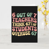 Carte 67 Prof 6 7 Surutilisation Six Sept Mème Drôle  (Fleur jaune)