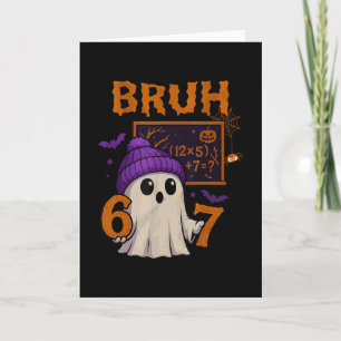 Carte 67 Prof Ghost Halloween Six Seven Équation Maths M