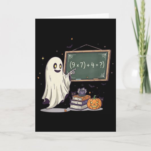 Carte 67 Prof Halloween Fantôme Six Sept Mème Blague Mat (Devant)